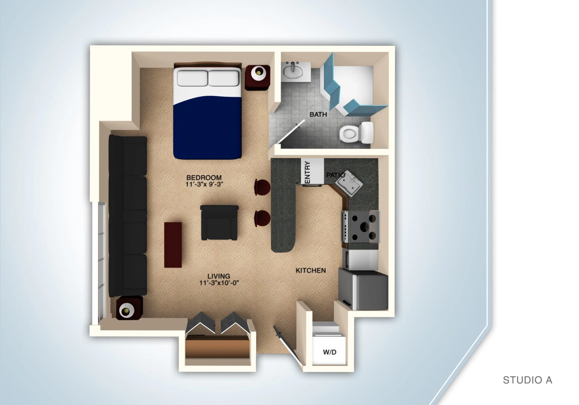 Studio A floor plan