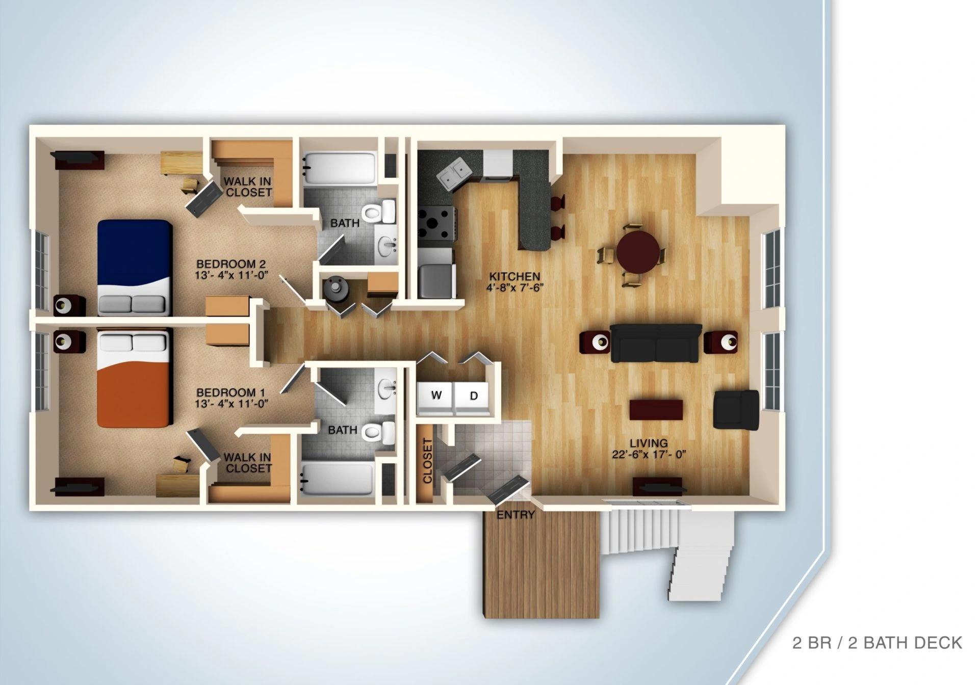 2 Bed Deck floor plan